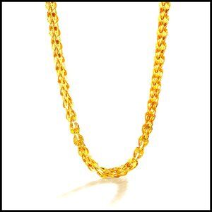 24K Gold Plated Sterling Silver Mesh Link Chain Necklace Elegant Choker